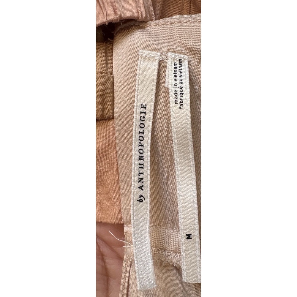 Anthropologie Colorblock Satin Slip Dress Champagne 90's Minimalist Soft Glam M - Picture 10 of 12